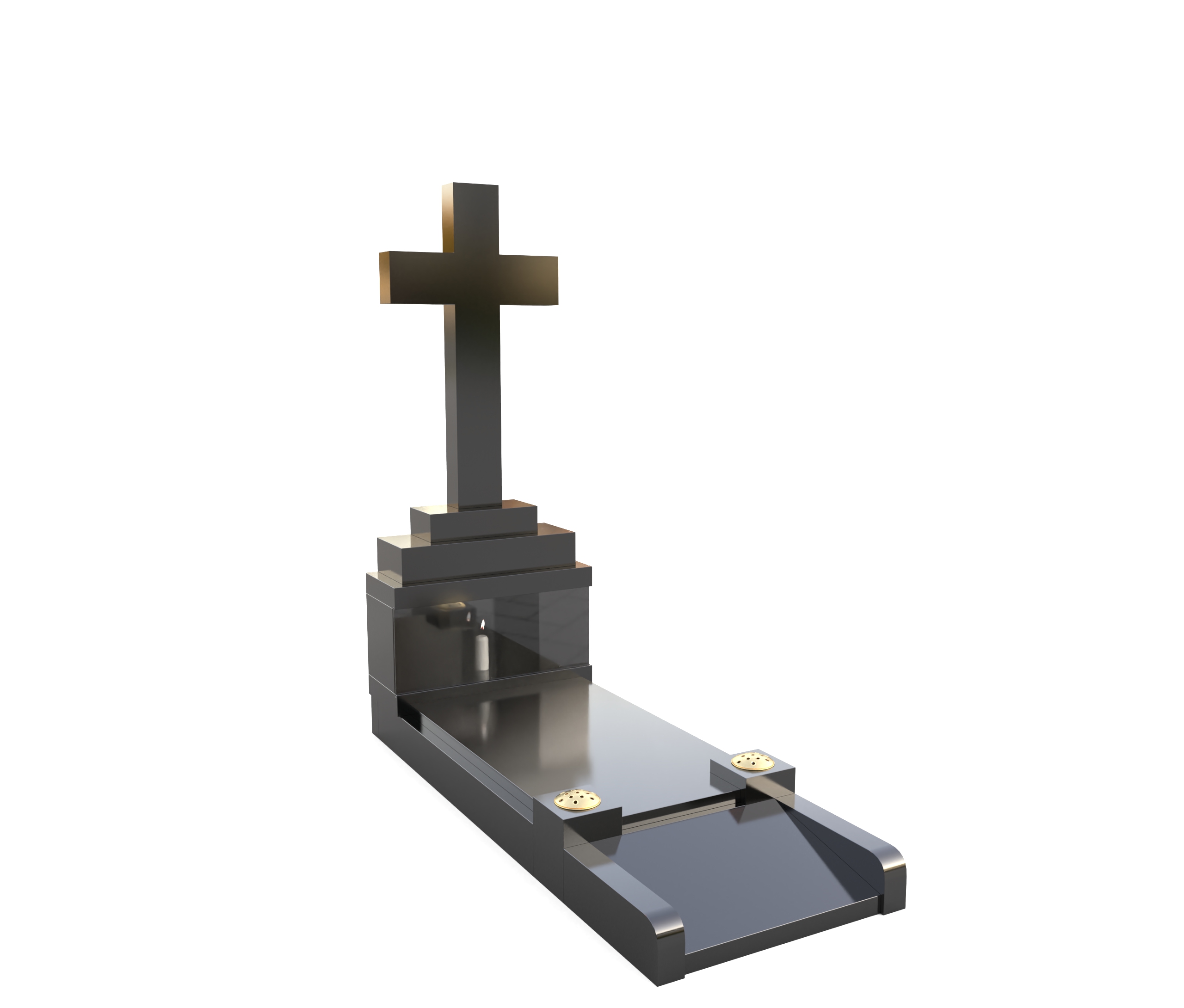 Cross style memorial with Candle box